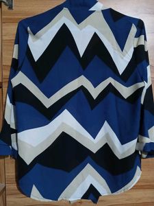 Blue Patterned Blouse