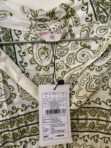 Bombay Paisley Off White and Green Shirt