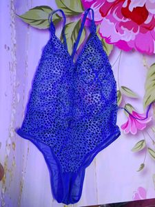 (1110)Blue Leopard Print Teddy