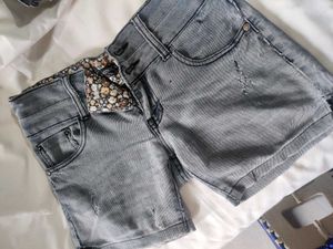 Charcoal Denim Shorts
