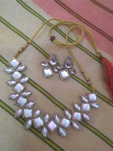Elegant Square Stone Necklace & Earring Set