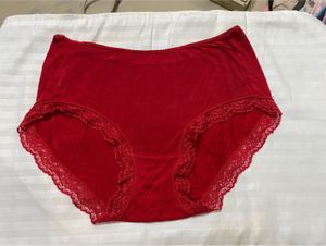 Red Lace Trim Panties 36-38