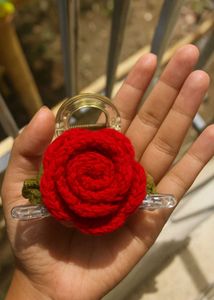 Pink Rose Hair Claw Clip