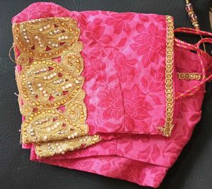 Pink &amp; Gold Saree