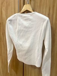 White Ribbed Top