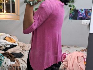 Pink Open Front Cardigan