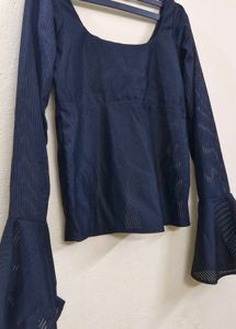Front Slited Bell Sleeve Top