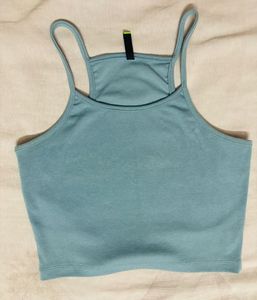 Blue Cropped Tank Top