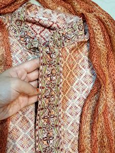 Men Silk Sherwani Style Zari Kurta Set