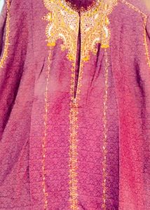 Gold Embroidered Purple Men's Kurta