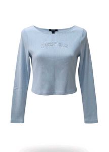 Cute Blue Long Sleeve Top