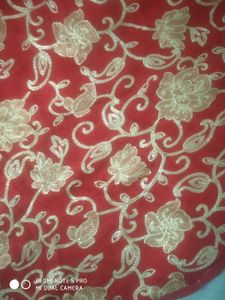 Red Embroidered Dupatta