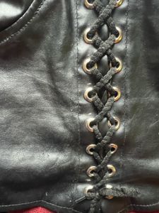 Black Corset Leather Crop Top