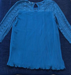 Blue Georgette A-Line Top