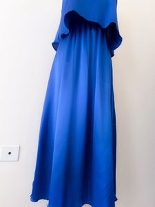 Azure Blue Satin Dress