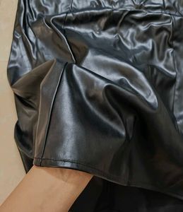Black Faux Leather Dress