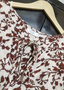 Brown🟤Floral Print Dress For Girl &amp; Woman Bust 44