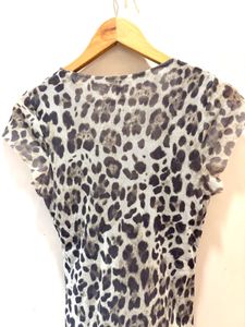 BeautifulLeopard Print Ruffle Top