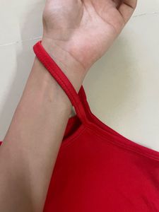 Red Spaghetti Strap Tank Top
