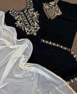 Elegant Black Embroidered Salwar Kameez