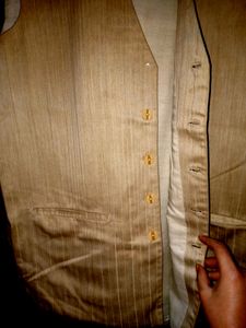 Nude Color With Brown Line  Nehru Coat