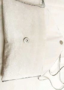 Handmade Silver Velvet Clutch Purse