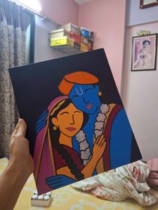 Radha Krishna Simple Canvas Painting