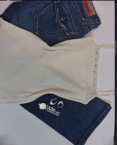 White Tank Top & Jeans