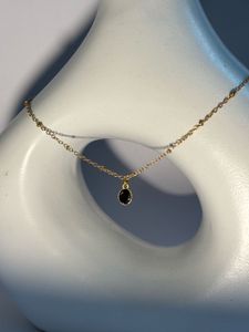 Gold &amp; Black Pendant Necklace
