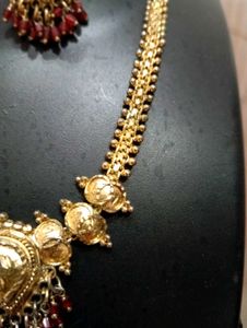 Vintage Gold Plated Necklace With Beads