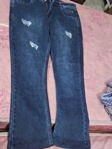 Distressed Bootcut Jeans