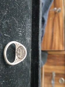 Vintage Silver-Tone Greek Mens Ring