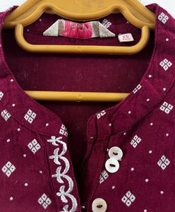 Maroon A Line Dress