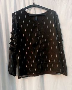 Black Printed Top 👠🌷