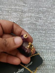 Chain In 925 Silver - Amethyst Perfume Bottle