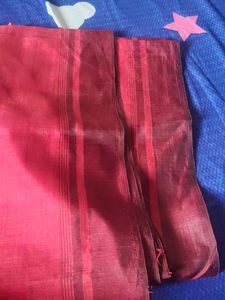 Red Silk Saree with Maroon Border