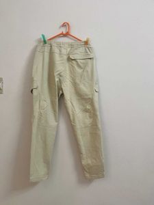Beige Cargo Jogger Pants