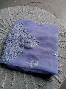 Long Purple Kurta With Mirror Work