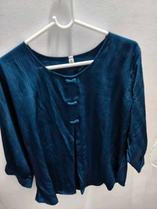 Blue Dress with Bow Details