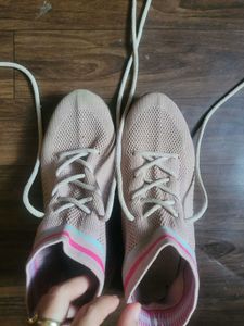 Pink Knit Sneakers