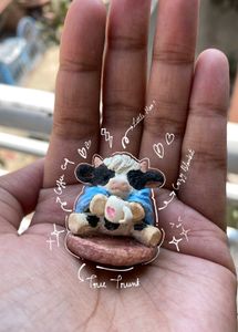 Handmade Clay Moo Work Buddy