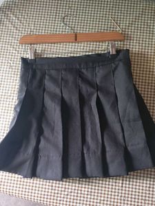 Black Pleated Mini Skirt