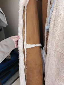Beige Hooded Teddy Coat- Zipper missing