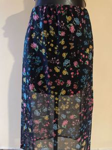 Floral High-Low Skirt