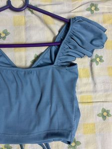 Little box Blue Crop Top