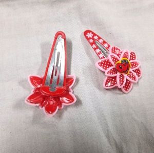 ❤️Y2k Flower Heart Hairclip Wink Face Emoji Hair Clips In Red &amp; Pink Color Flower Hair clip Aesthetic Hair accessories Trendy &amp; Stylish New Unused Cute Hair Clips For Kids Childrens Girls Teens