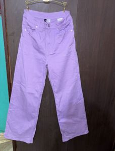 H&amp;M Purple Wide Leg Jeans/Trousers