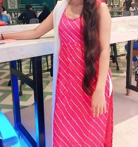 Pink Striped Kurta Set