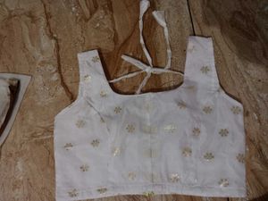 White Lehanga Set With Net Dupatta