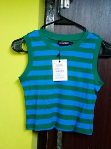 Sassafras Ribbed Sleeveless Crop Top